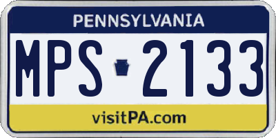 PA license plate MPS2133