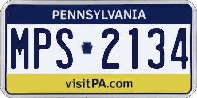 PA license plate MPS2134