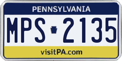 PA license plate MPS2135