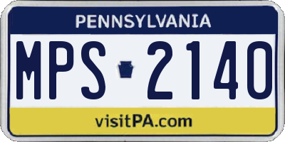 PA license plate MPS2140