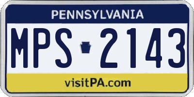 PA license plate MPS2143