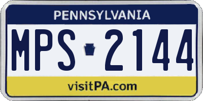 PA license plate MPS2144