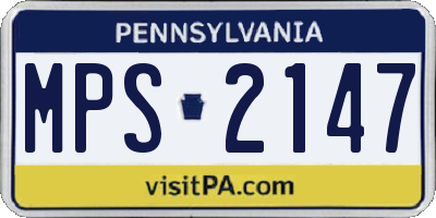 PA license plate MPS2147