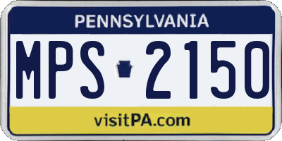 PA license plate MPS2150
