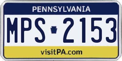 PA license plate MPS2153