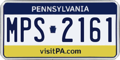 PA license plate MPS2161