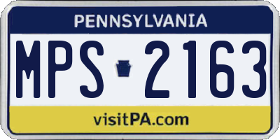 PA license plate MPS2163