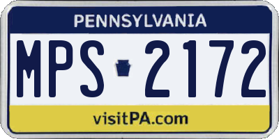 PA license plate MPS2172