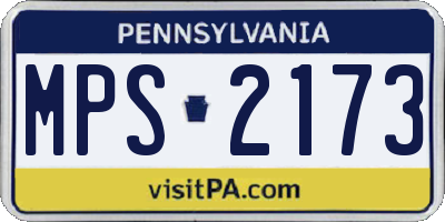 PA license plate MPS2173