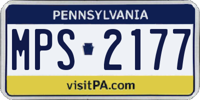 PA license plate MPS2177