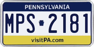 PA license plate MPS2181
