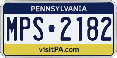 PA license plate MPS2182