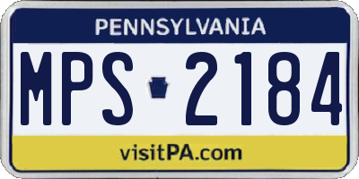 PA license plate MPS2184
