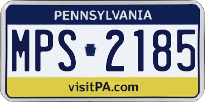 PA license plate MPS2185