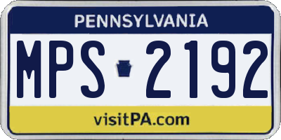 PA license plate MPS2192