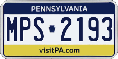 PA license plate MPS2193