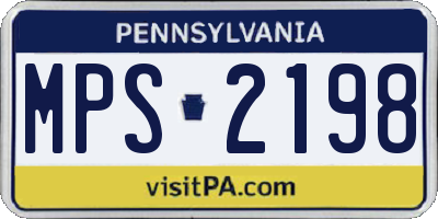 PA license plate MPS2198