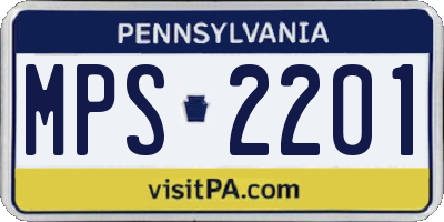 PA license plate MPS2201