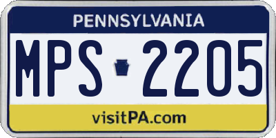 PA license plate MPS2205