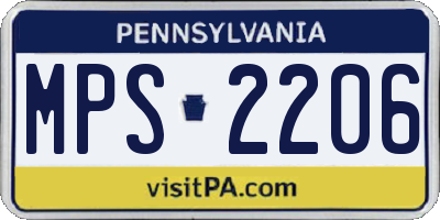PA license plate MPS2206