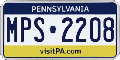PA license plate MPS2208