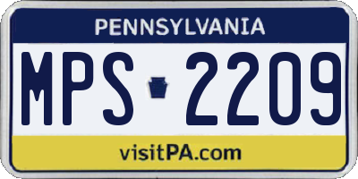 PA license plate MPS2209