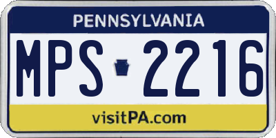 PA license plate MPS2216