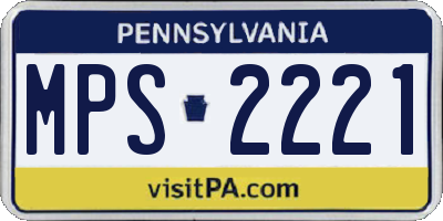 PA license plate MPS2221