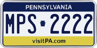 PA license plate MPS2222