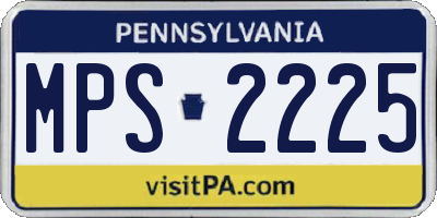 PA license plate MPS2225