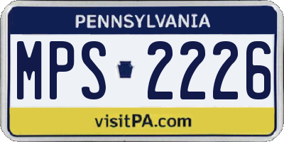 PA license plate MPS2226