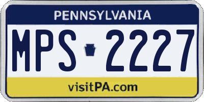 PA license plate MPS2227