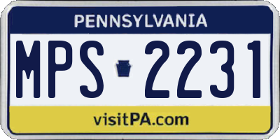PA license plate MPS2231