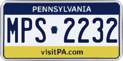PA license plate MPS2232