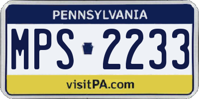PA license plate MPS2233