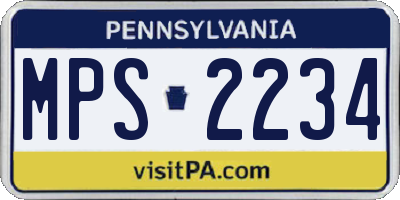 PA license plate MPS2234
