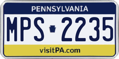 PA license plate MPS2235