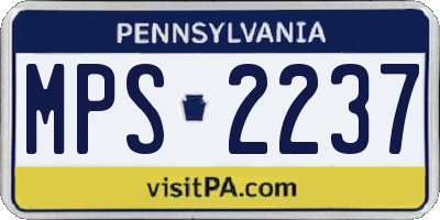 PA license plate MPS2237