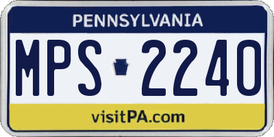 PA license plate MPS2240