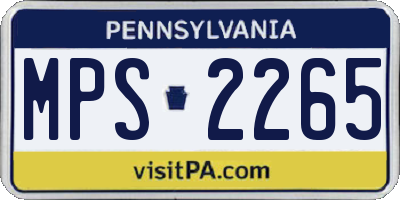 PA license plate MPS2265