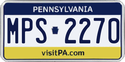 PA license plate MPS2270