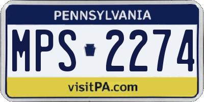 PA license plate MPS2274