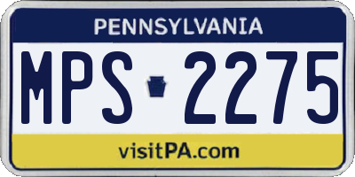 PA license plate MPS2275