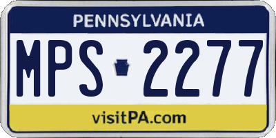 PA license plate MPS2277
