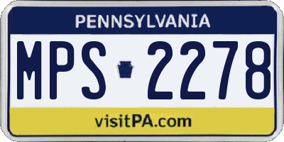 PA license plate MPS2278