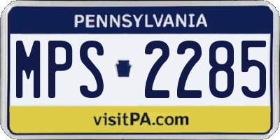 PA license plate MPS2285