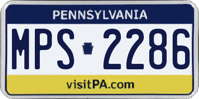 PA license plate MPS2286