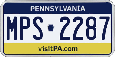 PA license plate MPS2287
