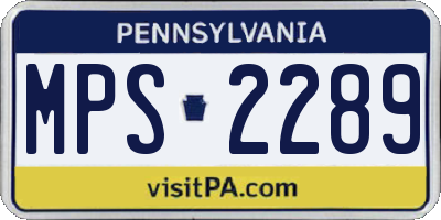 PA license plate MPS2289