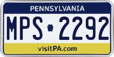 PA license plate MPS2292
